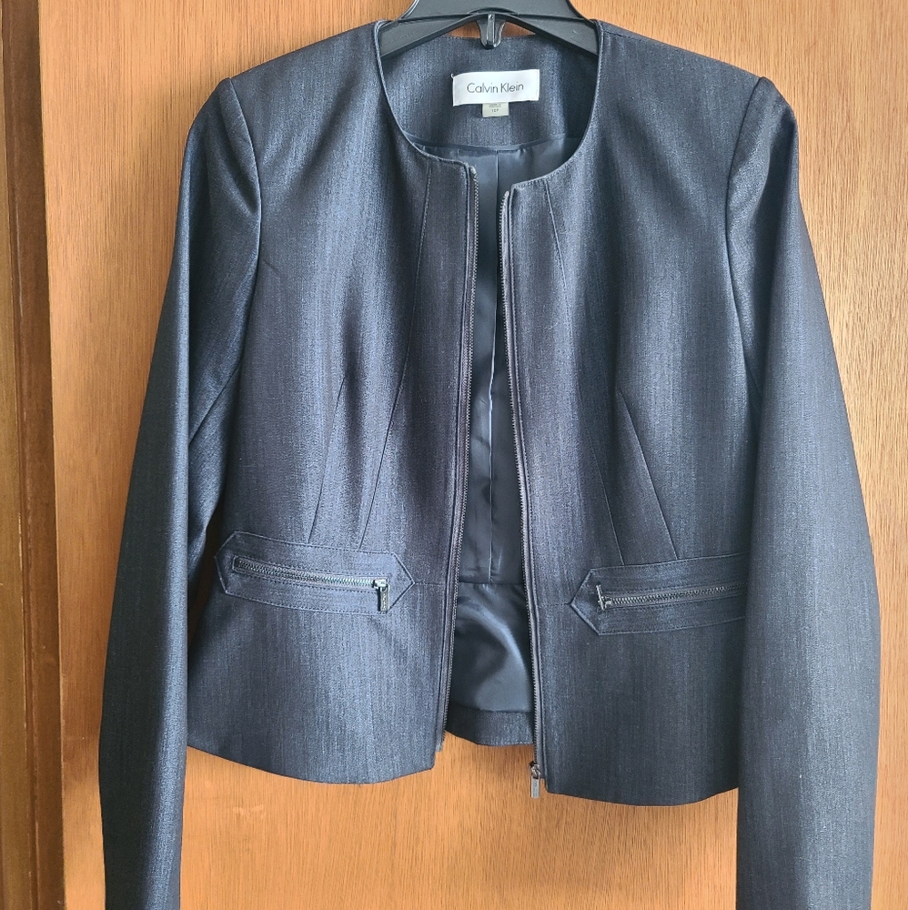 Calvin Klein Blue Denim Pants Suit